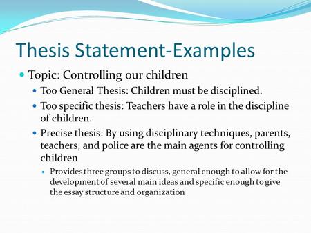 Example thesis statement discussion