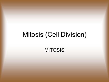 Mitosis (Cell Division) MITOSIS. Vocab 1.Cell Cycle: the life cycle of a eukaryotic cell, consisting of growth and division 2.Chromatin: uncoiled DNA.