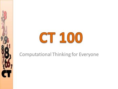 Computational Thinking for Everyone. Instructor: Dr. Mao Zheng – 217 Wing Technology – campus   – campus phone: 608.785.6808 – course.