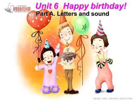 Unit 6 Happy birthday! Part A. Letters and sound Part A. Letters and sound.