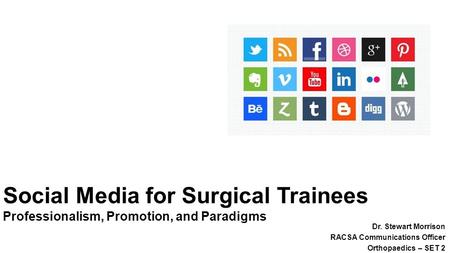 Social Media for Surgical Trainees Professionalism, Promotion, and Paradigms.