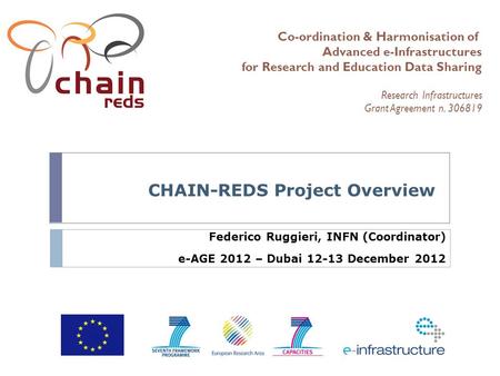 Co-ordination & Harmonisation of Advanced e-Infrastructures for Research and Education Data Sharing Research Infrastructures Grant Agreement n. 306819.