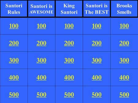 200 300 400 500 100 200 300 400 500 100 200 300 400 500 100 200 300 400 500 100 200 300 400 500 100 Santori Rules Santori is AWESOME King Santori Santori.