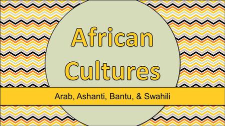 Arab, Ashanti, Bantu, & Swahili. This is a group of people who share a common culture. These characteristics have been part of their community for generations.