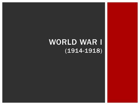 WORLD WAR I (1914-1918)  Britain threatened by Germany’s industrial success  Germany felt disrespected by rest of Europe  France had old grudge against.