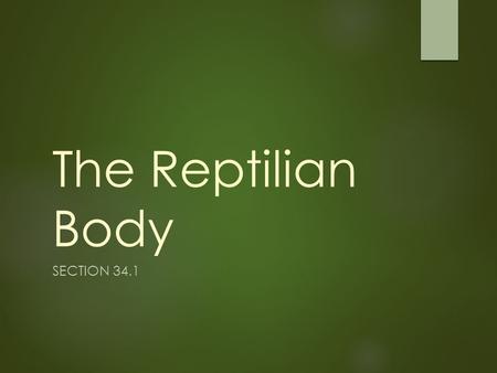 The Reptilian Body Section 34.1.