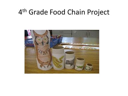 4 th Grade Food Chain Project. 1 producer, 4 Animals 1. Choose an ecosystem 2. Choose a producer as the beginning of the food chain 3. Choose an herbivore.