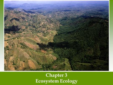 Chapter 3 Ecosystem Ecology.
