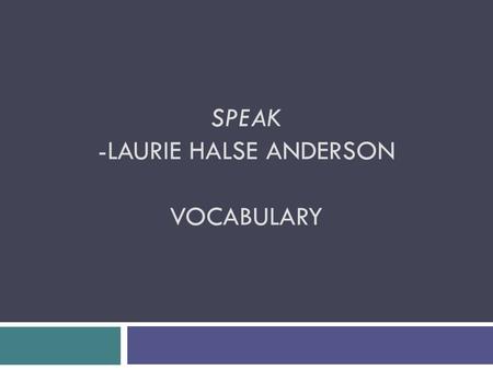 speak by laurie halse anderson theme
