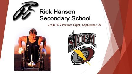 Grade 8/9 Parents Night, September 30. Why Rick Hansen?  SHSMs – hospitality and Manufacturing  Pathway planning  Literacy  Numeracy  Commitments.