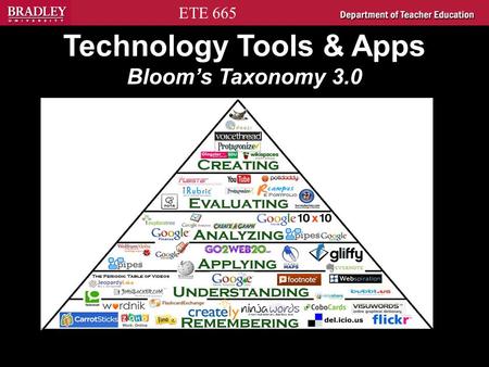 ETE 665 Technology Tools & Apps Bloom’s Taxonomy 3.0.