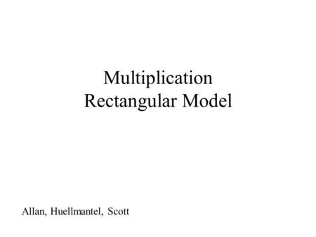 Multiplication Rectangular Model