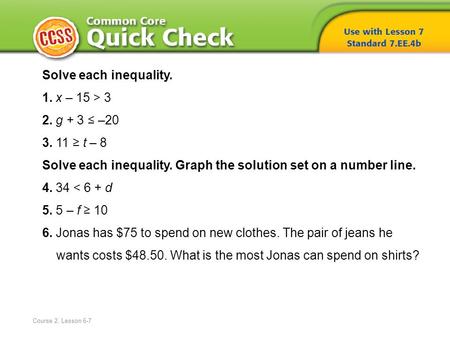 Solve each inequality. Graph the solution set on a number line.