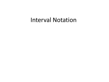Interval Notation.
