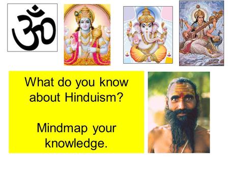 What do you know about Hinduism? Mindmap your knowledge.
