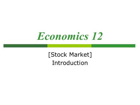 introduction stock market ppt