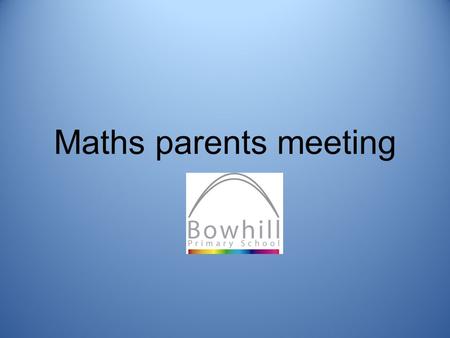 Maths parents meeting.