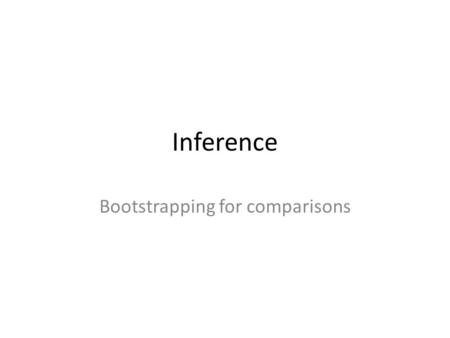 Inference Bootstrapping for comparisons. Outcomes Understand the bootstrapping process for construction of a formal confidence interval for a comparison.