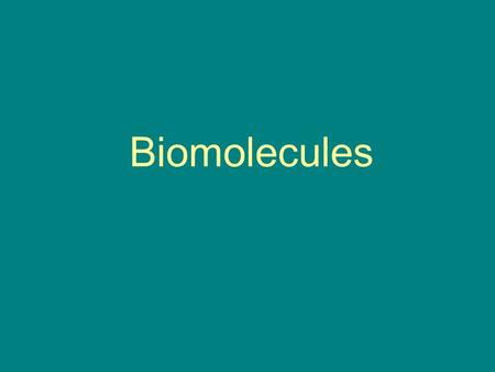 Biomolecules. Carbohydrates Elements: C, H, O Monomer: mono- saccharides Polymer: polysaccharides Glucose.