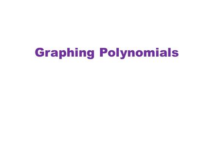 Graphing Polynomials. Total number of roots = __________________________________. Maximum number of real roots = ________________________________. Maximum.