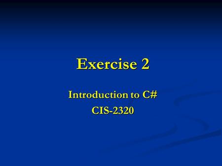 Exercise 2 Introduction to C# CIS-2320. 2 Create a class called Employee that contains the following private instance variables: Social Securitystring.