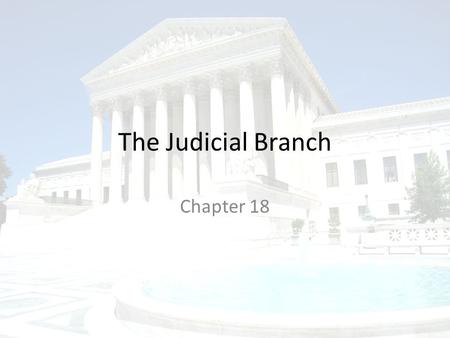 The Judicial Branch Chapter 18. THE INFERIOR COURTS Section 2.