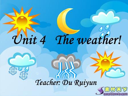 Unit 4 The weather! Teacher: Du Ruiyun. Brainstorming: