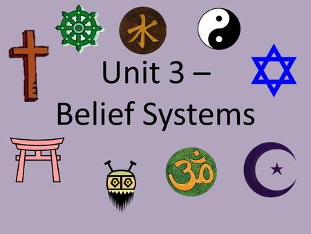 Unit 3 – Belief Systems. Map of World Belief Systems.