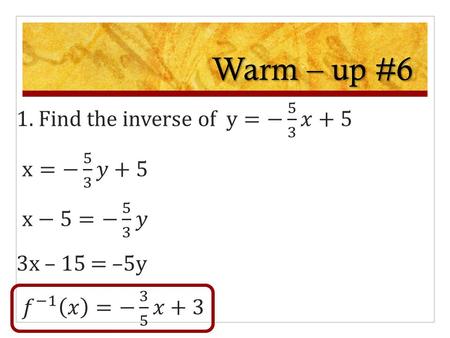 Warm – up #6. Homework Log Thurs 12/3 Lesson 4 – 7 Learning Objective: To simplify ratios, solve proportions, and convert units of measures Hw: #408 Pg.