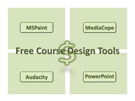 Free Course Design Tools PowerPoint Audacity MSPaint MediaCope.