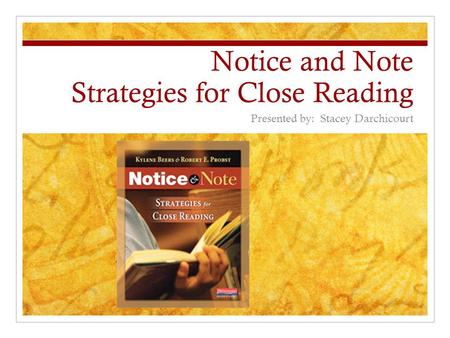 Notice and Note Strategies for Close Reading
