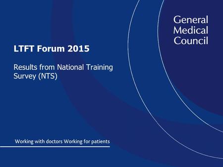 LTFT Forum 2015 Results from National Training Survey (NTS)