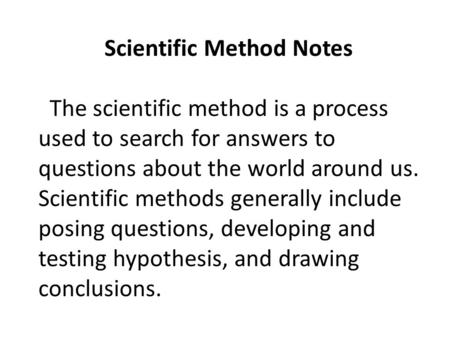 Scientific Method Notes