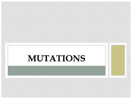 MUTATIONS. WHAT ARE MUTATIONS? Changes in the nucleotide sequence of DNA May occur in somatic cells (aren’t passed to offspring) May occur in gametes.