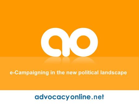 E-Campaigning in the new political landscape. What is the new landscape? What is the new coalition government? How long will the coalition last? A third.