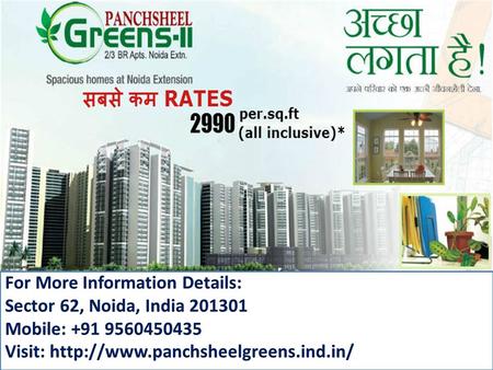  Panchsheel Green is one of the most prestigious real estate group that provide quality construction, safety of investment and commitment.  The project.