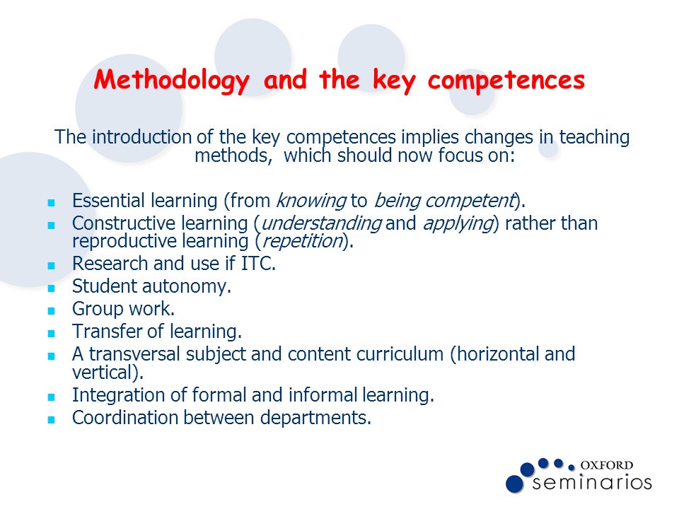 the key competences in the education system