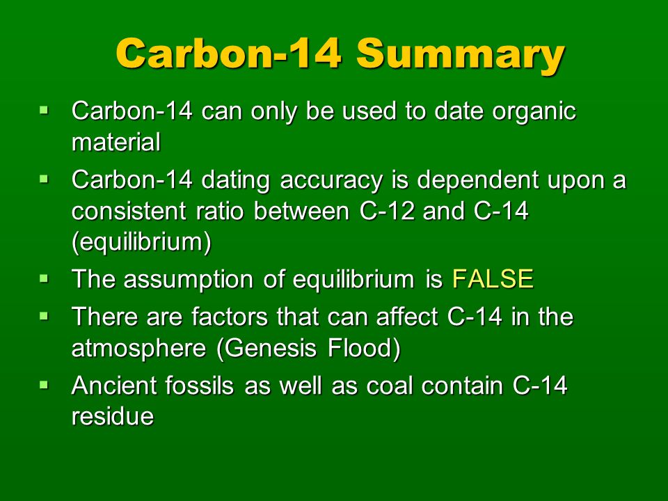 Radiocarbon Dating Not Accurate