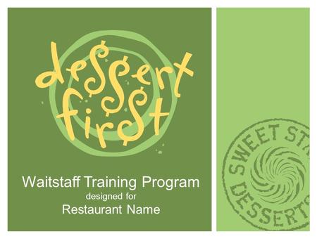 Waitstaff Training Program designed for Restaurant Name.
