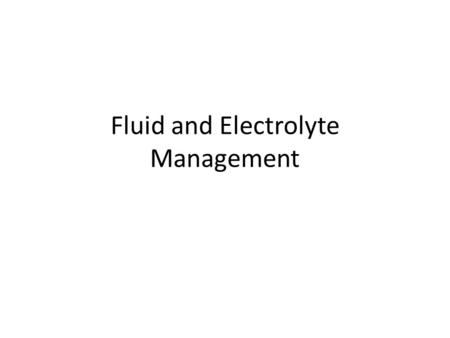 Fluid and Electrolyte Management. Old-School Routine Maintenance Fluid in a Perioperative Patient Recall the 4:2:1 rule: the volume per hour (and kCal/hr)
