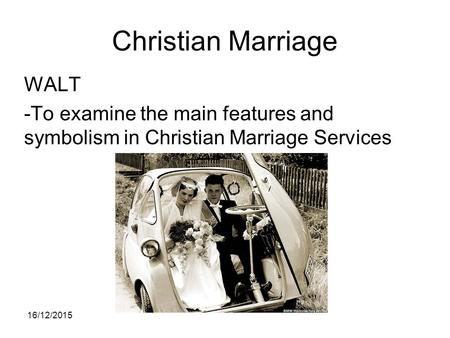 Christian Marriage WALT