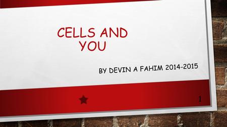 CELLS AND YOU BY DEVIN A FAHIM 2014-2015 1 VOCABULARY CELL - THE BASIC UNIT OF STRUCTURE AND FUNCTION IN ALL LIVING THING’S. ORGANISM - A LIVING THING.
