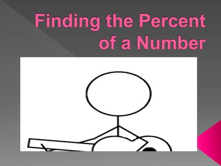 Percents can’t be multiplied. To multiply a percent you can change the percent to a fraction or a decimal. “of” means MULITPLY Put your NUMBER here.