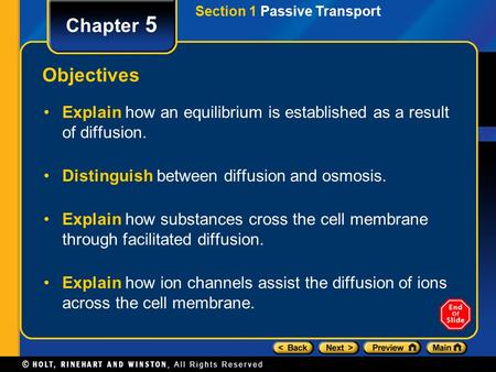 Section 1 Passive Transport
