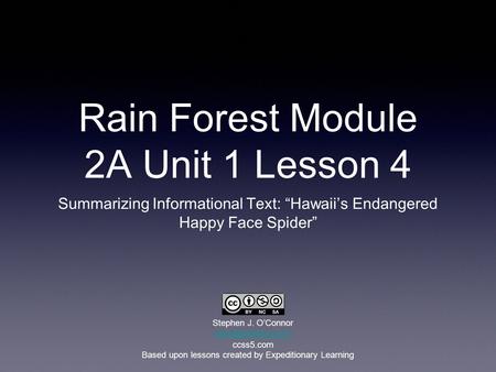 Rain Forest Module 2A Unit 1 Lesson 4