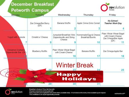 Winter Break December Breakfast Petworth Campus