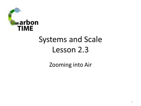 Systems and Scale Lesson 2.3 Zooming into Air 1. Does air have mass? 2 Is it empty? Is it full? OR.