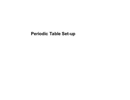 Periodic Table Set-up. Periodic Trends Atomic Radius : 1/2 distance between 2 nuclei of the same element. Group Trend: Increases Why: e-are being added.