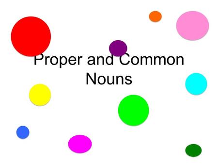 Proper and Common Nouns. What is a noun? A noun names a person, place or thing.