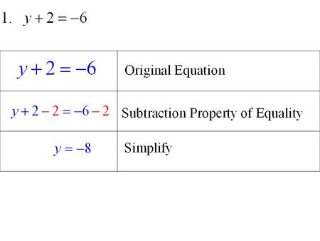 Practice 2.2 Solving Two Step Equations.